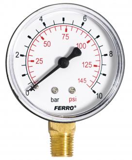 NOVASERVIS M6310R - Manometr 63mm 1/4" Radiál 0-10 bar